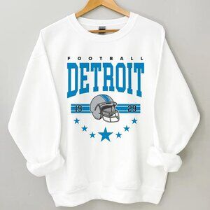 Detroit Football Vintage Sweatshirt, Detroit Lions Sweater Retro Fan NFL shirt